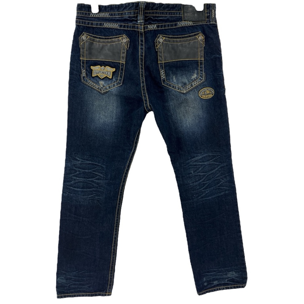 Affliction Ace Distressed fading Withering Denim Western straight jean New SZ 40
